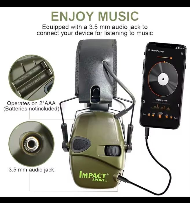 Słuchawki aktywne, ochronniki słuchu