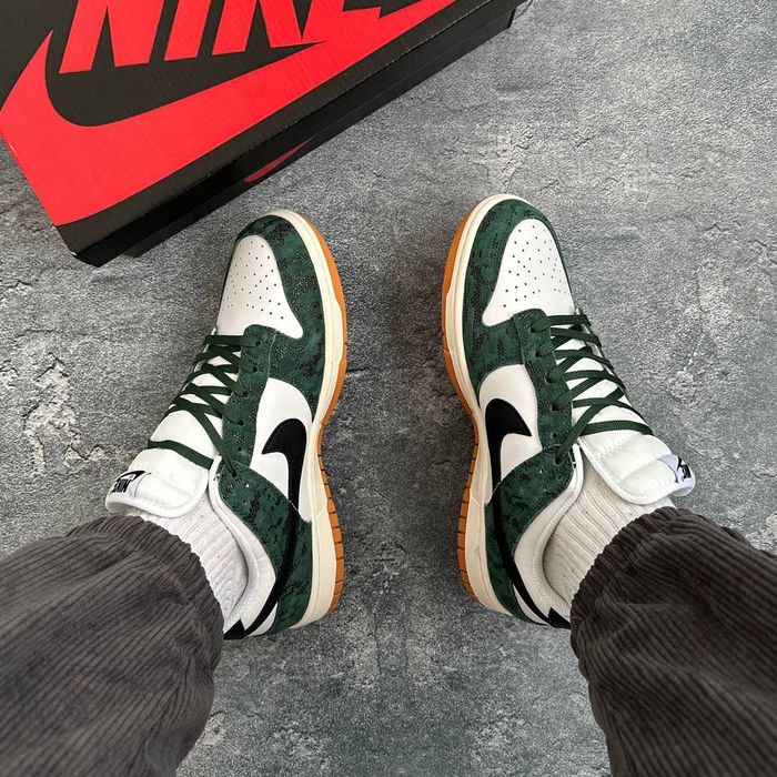ПРЕМʼЄРА! Nike Dunk Low Green Snake 41 42 43 44 45 найк данк лоу грін зелені