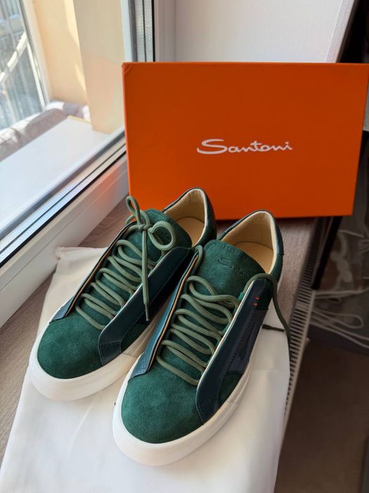 Шкіряні замшеві кеди Santoni (Оригінал), розмір 38