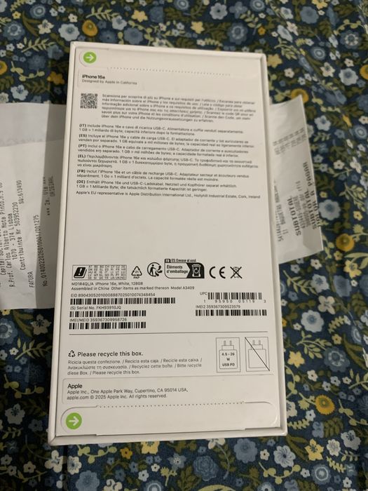 iphone 16e 256Gb selado com fatura e seguro