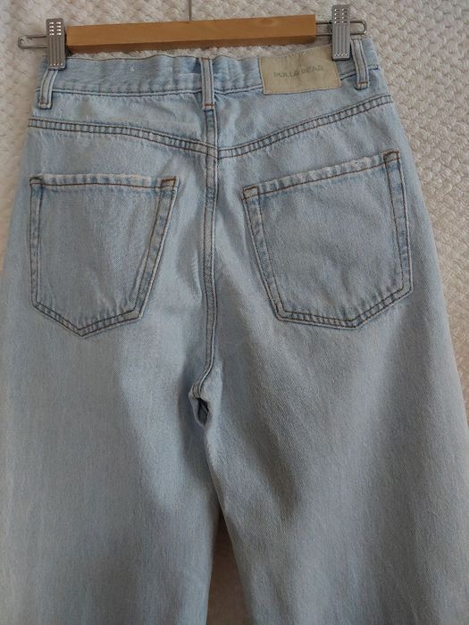 Jeansy wide leg z przetarciami. Pull & Bear rozmiar 34/XS