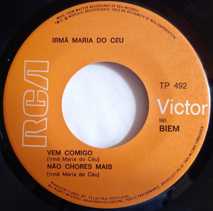 Irmã Maria do Céu	- - - - -	A Voz Que Vem do Convento	- - - - -	EP