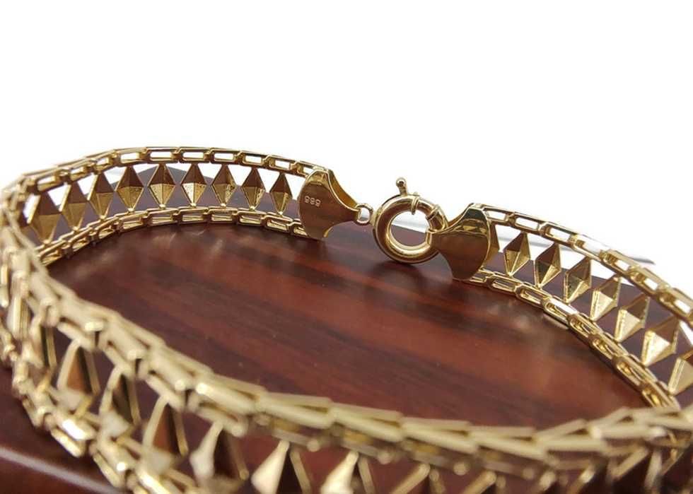 Zjawiskowa złota bransoletka P.585, 18 cm,