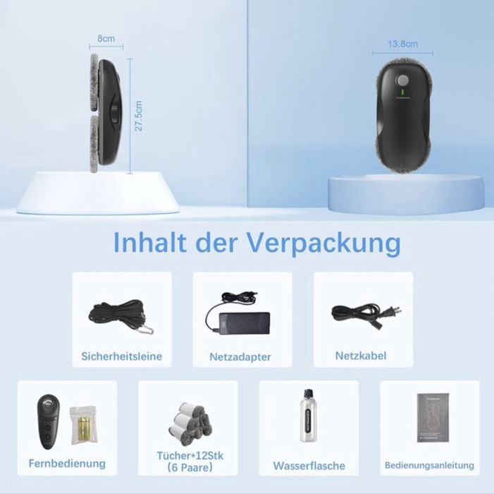 Робот для миття вікон Tosima W2, 3800 Па,