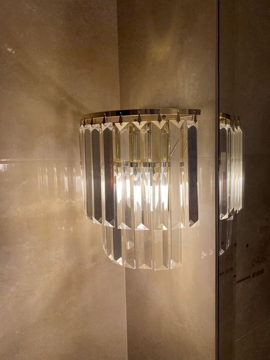 Dwa krysztalowe kinkiety