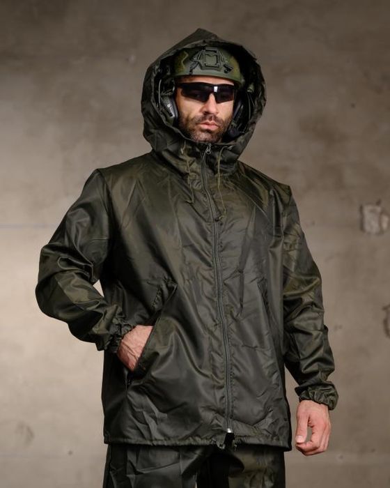 Дождевик тактический армейский Олива ,Raincoat suit olive.Дощовик костюм для військових.