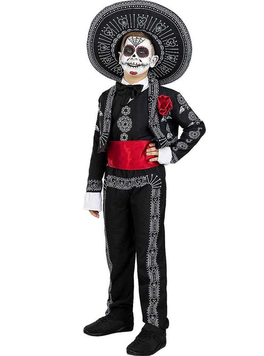 Fato Halloween: Fato de Dia de los Muertos para menino