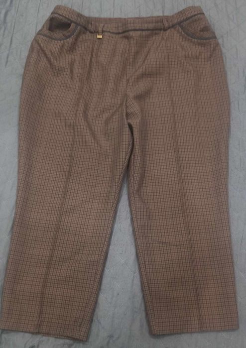 Spodnie brązowe kratka M&S 50
