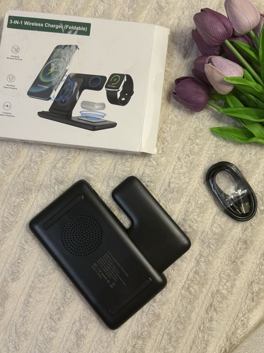 Бездротова зарядна станція 3-в-1 для iPhone, Apple Watch, AirPods