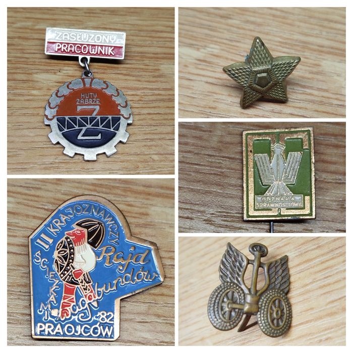 Zestaw odznaczeń przypinek PRL wojskowe różne