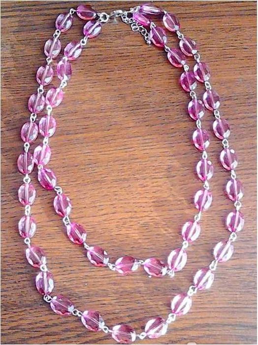 Ожерелье лиловое винтажное "Нежность" от Oriflame, длина нитей 55 см.