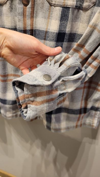Koszula męska bawełniana flanelowa w kratę kappahl S