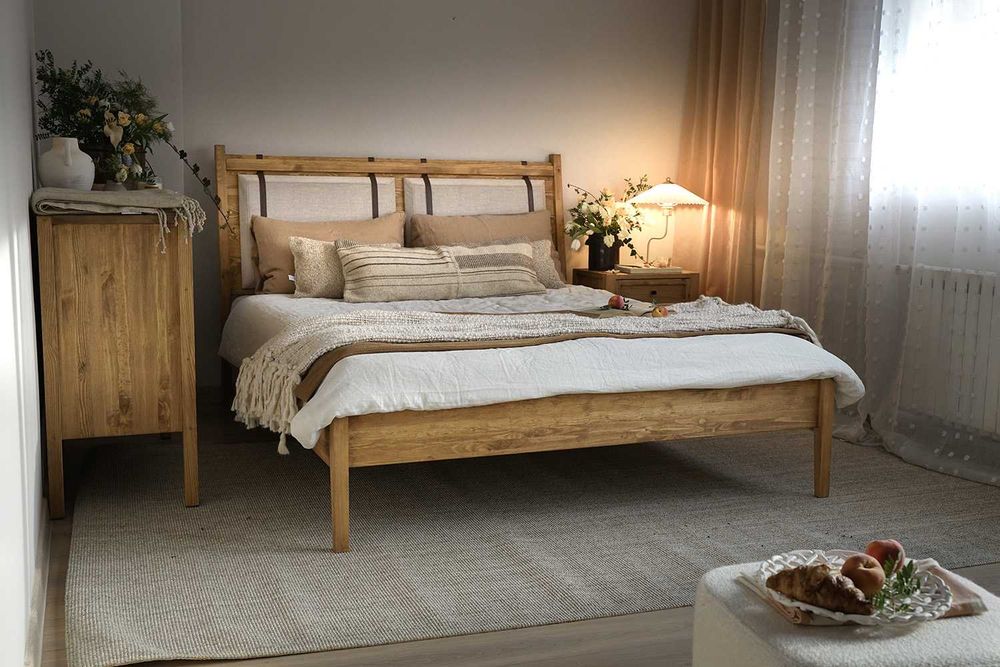 nowoczesne drewniane łóżko 90x200 sosnowe MEBLO-WOSK producent