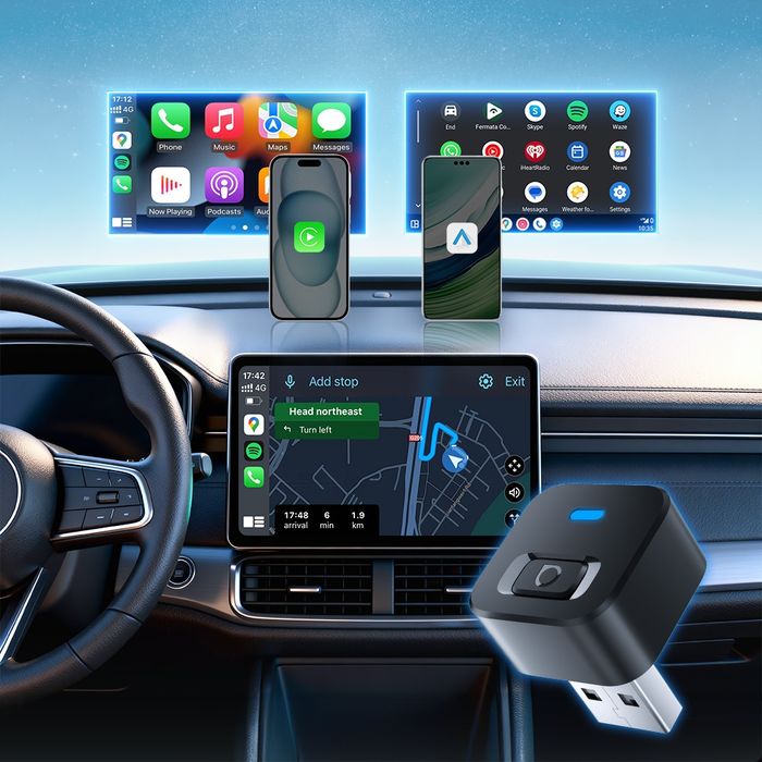 Адаптер Ottocast Mini бездротове підключення Carplay, Android auto