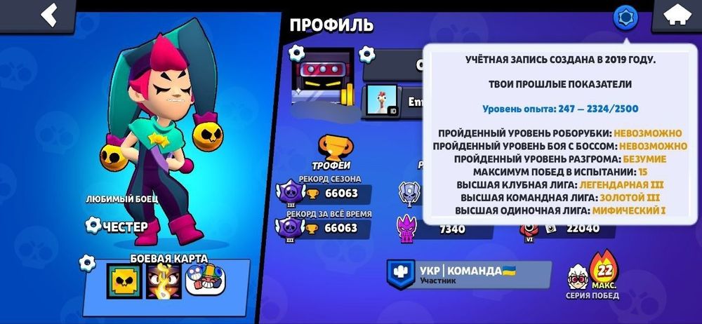 Продам аккаунт бравл старс