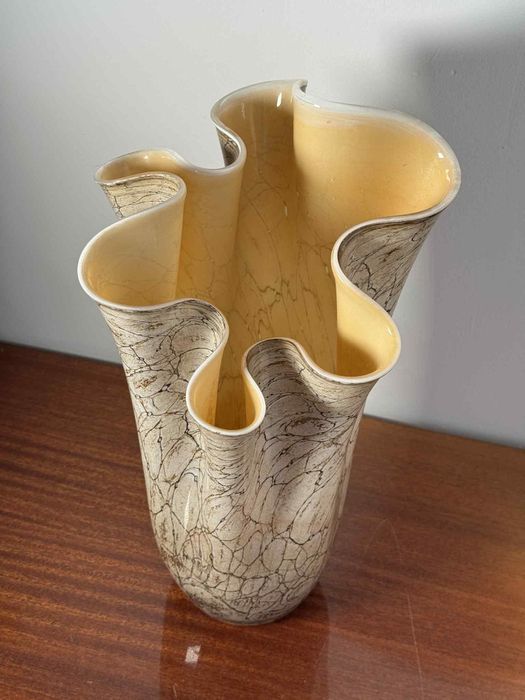 Duży wazon szklany CHUSTA wys. 42 cm – szkło artystyczne, styl Murano