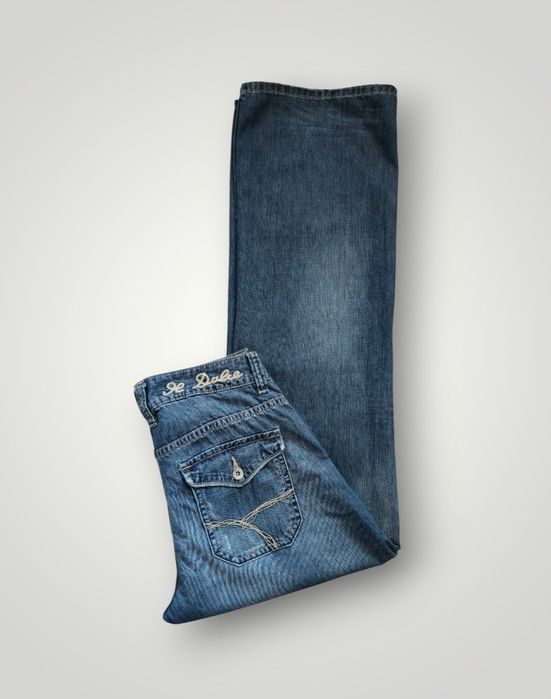 Unikat Vintage y2k jeansy dzwony bootcut lolita grunge flared awag