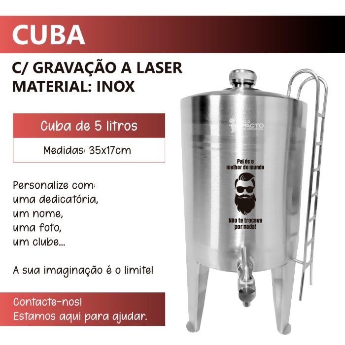 Cubas em Inox com personalização (Gravação a Laser)