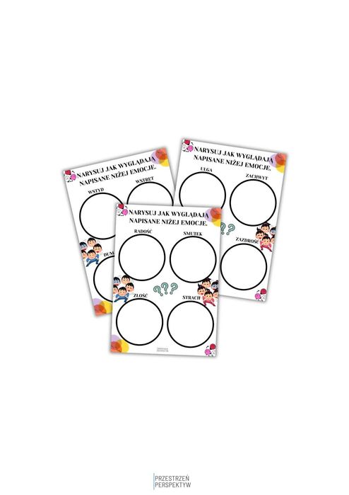 TERAPIA PSYCHOLOGICZNA – karty pracy dla dzieci | narysuj emocje, PDF