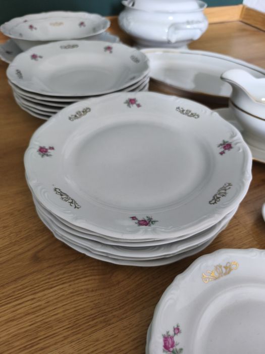 Serwis obiadowy porcelanowy Bogucice z Katowic PRL Porcelana