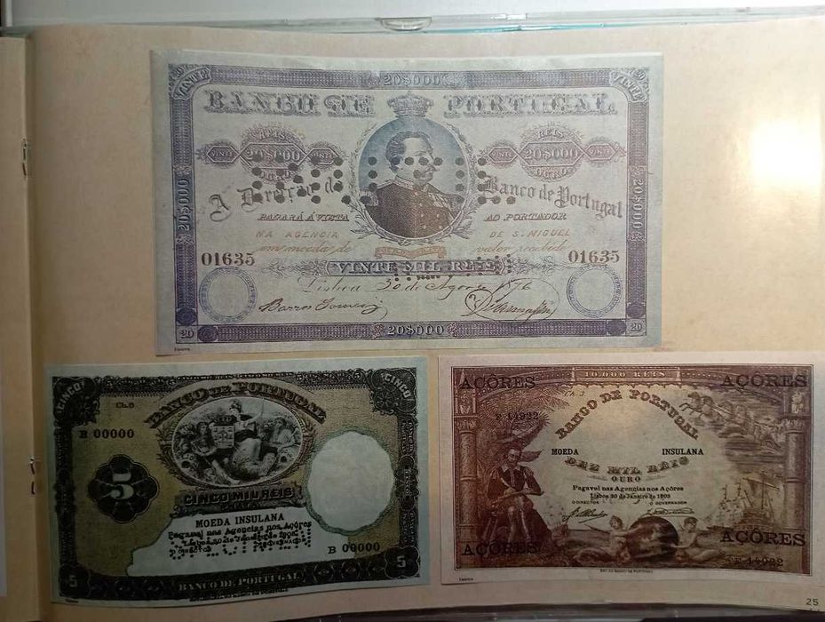 Coleção de notas e moedas do Diário de Noticias