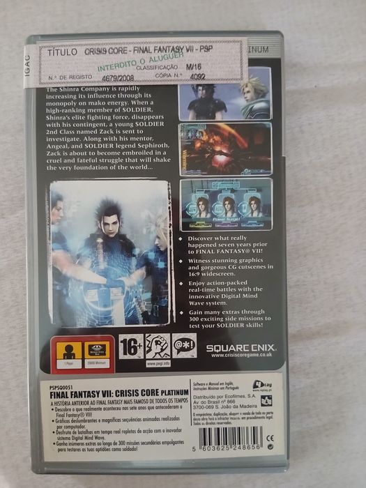 Crisis Core Final Fantasy VII PSP Platinum Completo