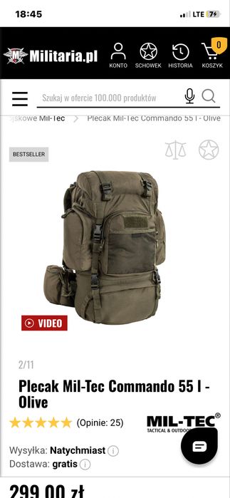 Plecak Mil-Tec Commando 55 l - Olive