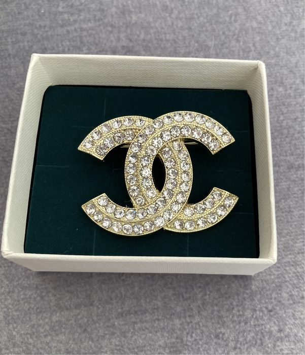 Broszka cc cyrkonia złota