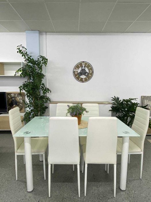 Mesa de jantar em vidro com 6 cadeiras - envió  gratis