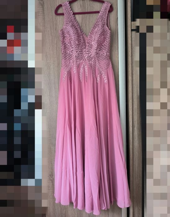 Sukienka Queen Maxi Wrzosowa madeline fashion
 Piękna długa suknia wie