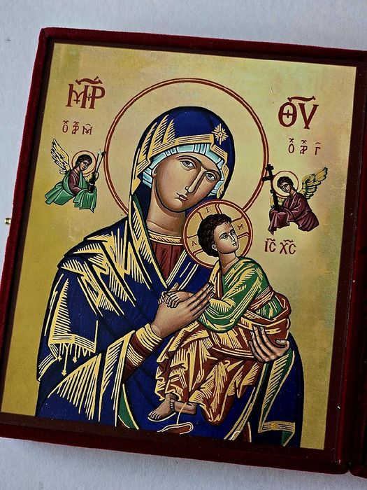 Ikona prawosławna GRECKA DYPTYK Matka Boska Nieustającej Pomocy JEZUS.