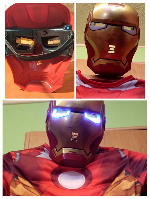 Strój przebranie IRON MAN ze świecącą maską