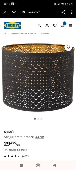 Beautiful IKEA black and bronze ceiling lamp