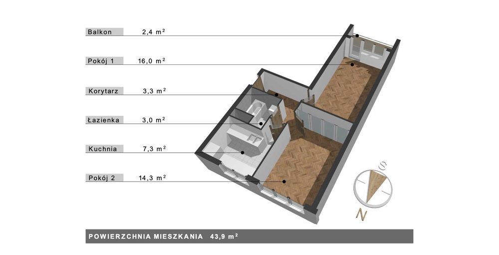 mieszkanie w centrum Szczecina, 2 pok.w sąsiedztwie pl. Grunwaldzkiego