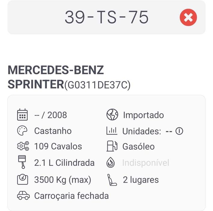 Mercedes Sprinter 311 DCI Motor não trabalha poucos km