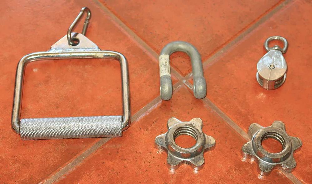 Peças e acessórios para halteres pesos e barras