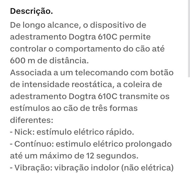 Coleira adestramento dogtra 610c NOVA