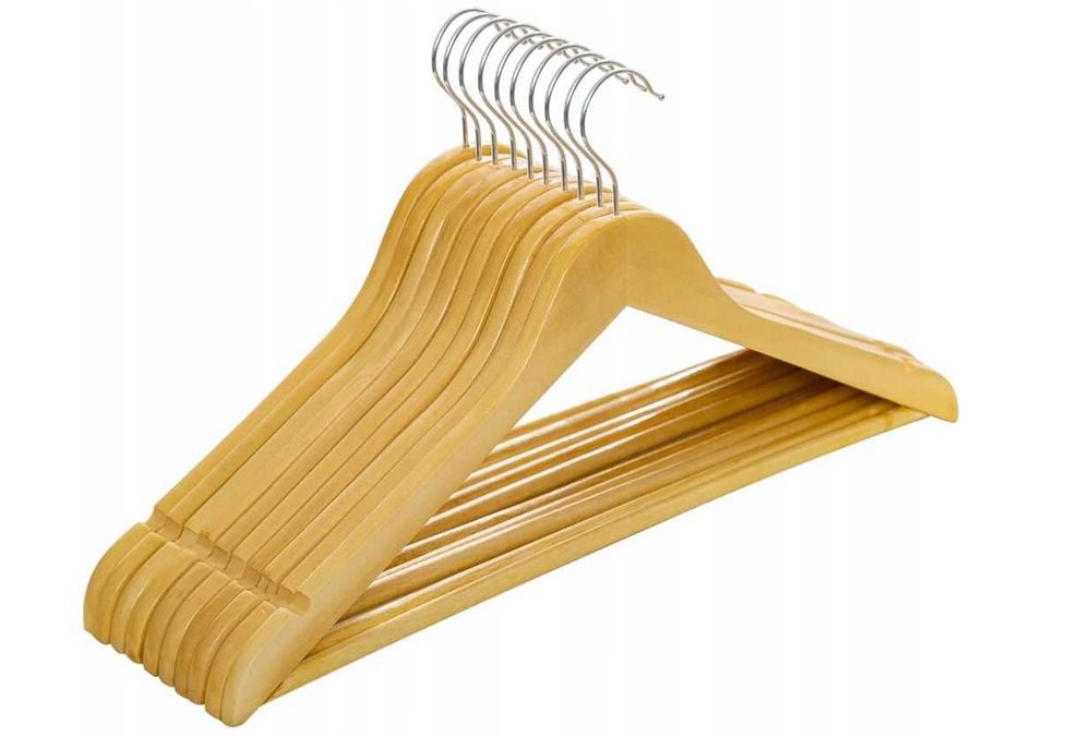 Wieszaki drewniane zestaw 10 sztuk wieszak komplet wieszaków