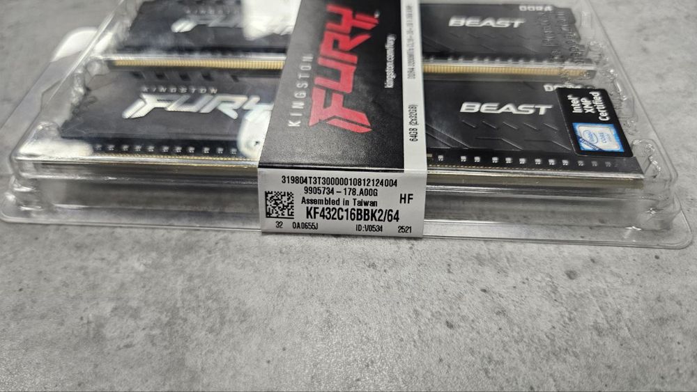 Оперативна память Kingston Fury Beast DDR4 64GB 3200MHz, 60м гарантія
