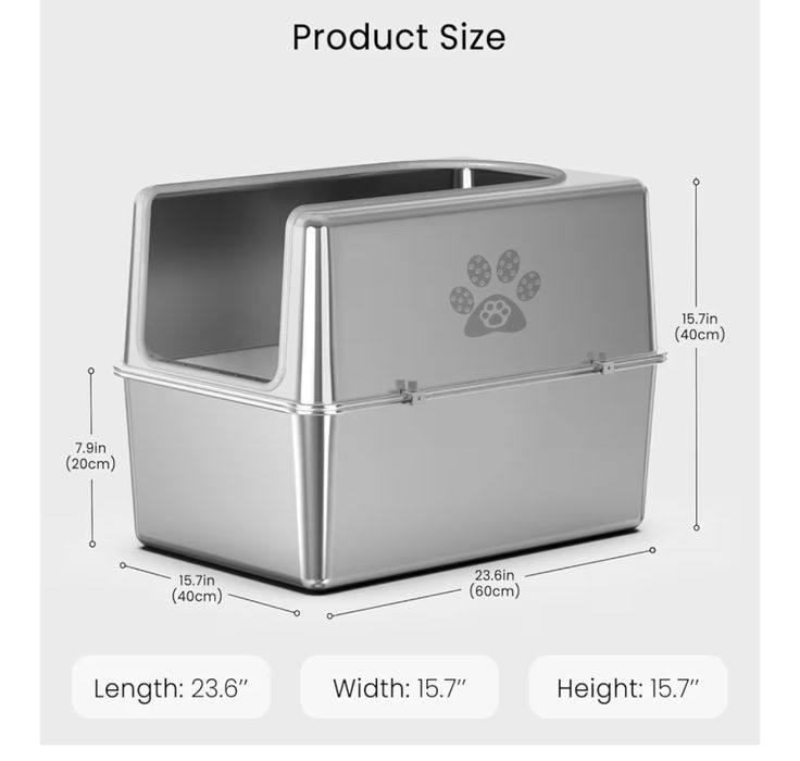 Kuweta dla kota ze stali nierdzewnej XL