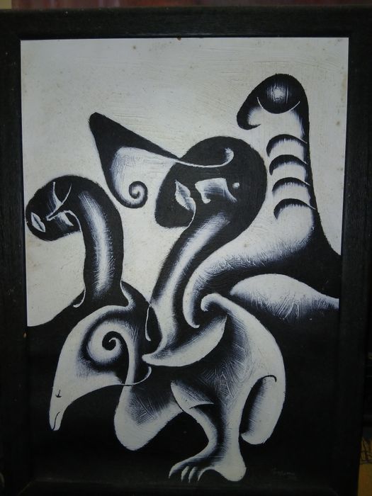Varias pinturas a pincel.