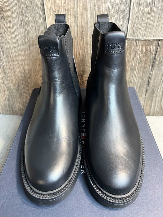 botki damskie skórzane tommy hilfiger comfort chelsea 41