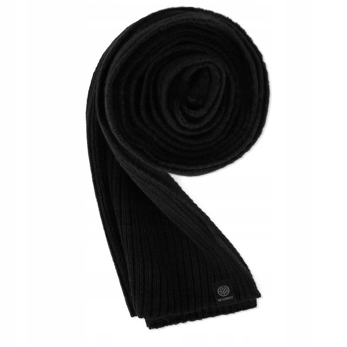 Zestaw Zimowy Męski BETLEWSKI Czapka + Szalik Czarny Ciepły Na Prezent