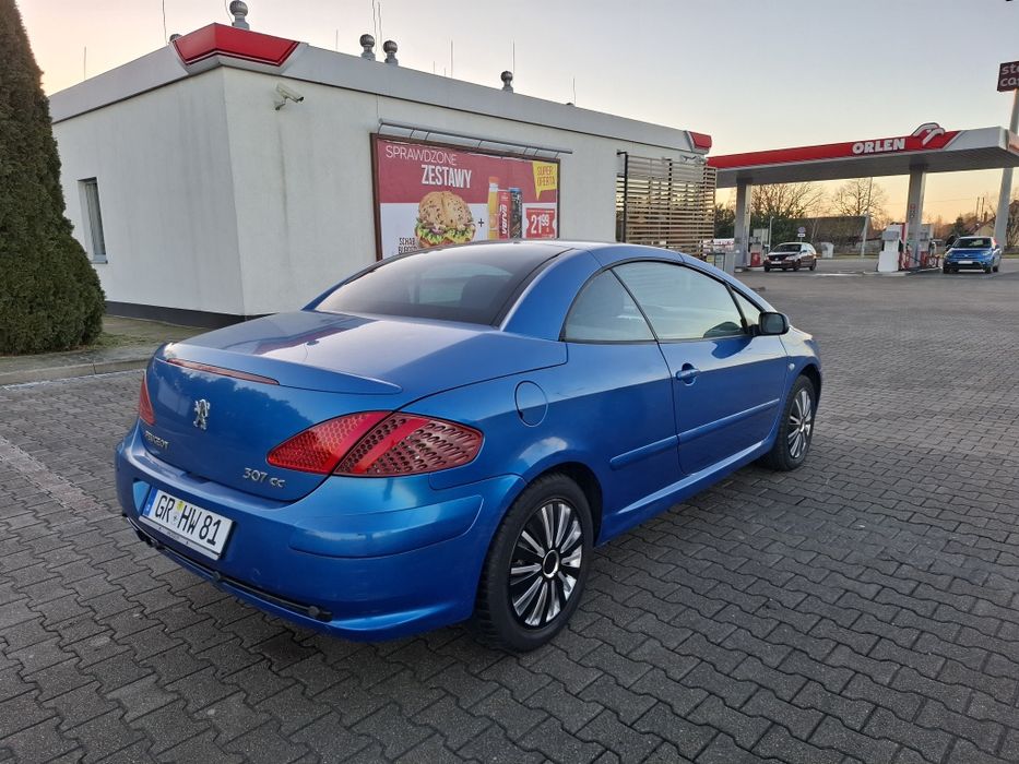 Peugeot 307CC Cabrio 2,0b 136KM Klimatr Elektryka 161 tyś km z Niemiec