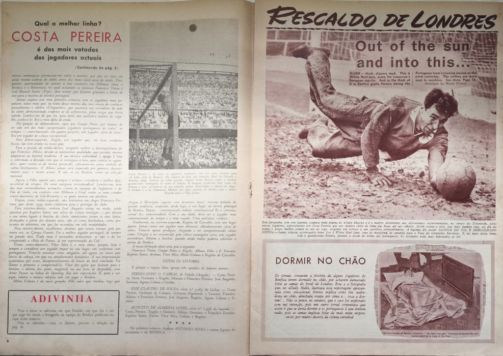 Revista "O Benfica ilustrado" N°56 de 1 de Maio de 1962