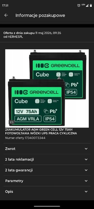 Skuter elektryczny inwalidzki nowe aku 75Ah!!