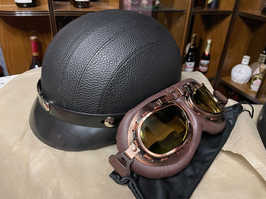 Capacete e óculos Mota 50cc (NOVO)