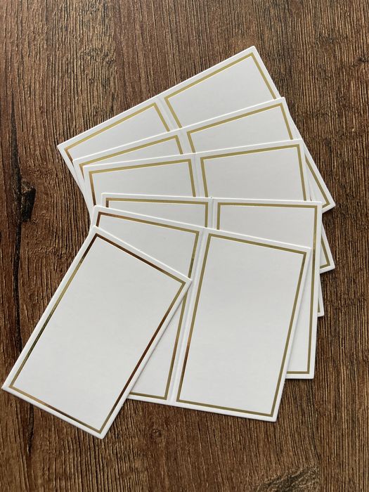 Złote winietki do samodzielnego wypisania 11 sztuk NOWE