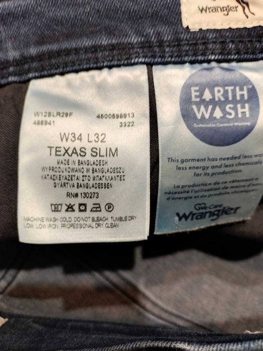 Wrangler Texas Slim Nowe spodnie jeansy W34 L32