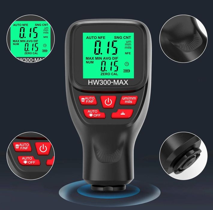 товщиномір вимірювання товщини фарбиHW300-MAX/ Толщиномер краски